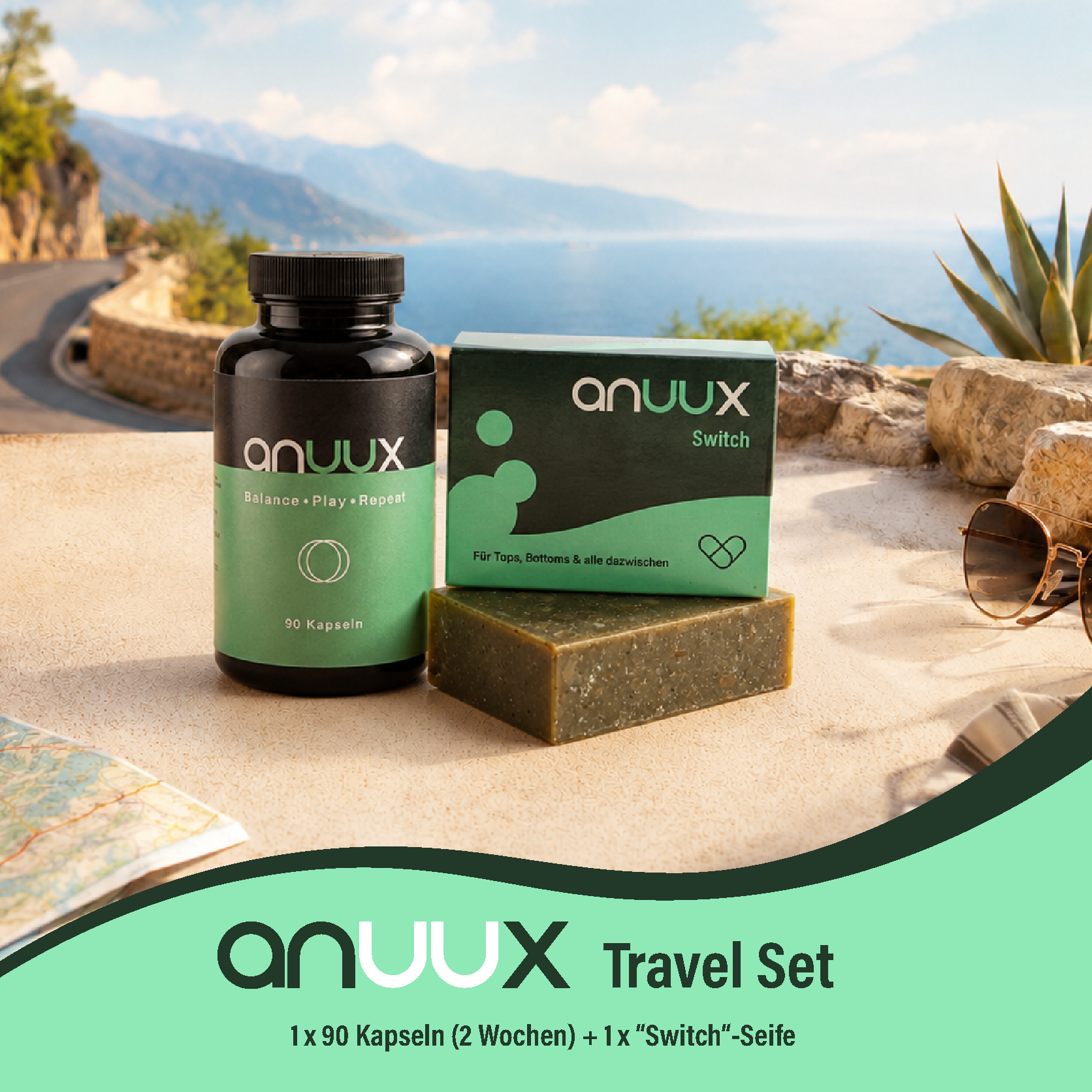 anuux Travel Set (90 Kapseln + Seife)